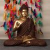 Новая статуя сидящего Будды для декора дома и офиса, статуя идола из мраморной пыли из смолы 15 дюймов
