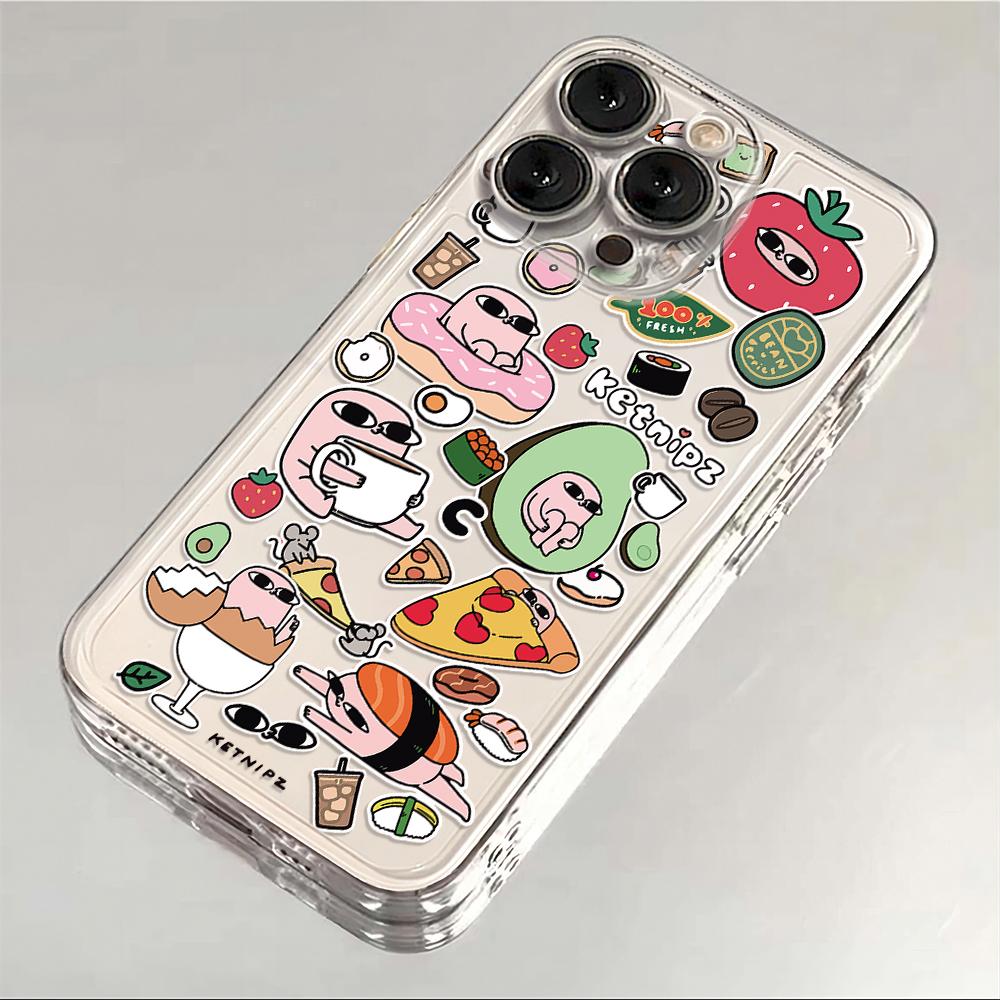 Ketnipz маленький розовый боб Чехол для телефона для iPhone 17 16 15 14 13 12 Mini Air Pro Max X XR XSMax 7 8 Plus Прозрачная мягкая задняя крышка