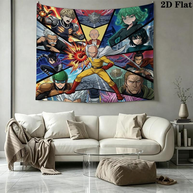 Onepunch Man Wall Tapestry Aesthetic Wall Hanging Printed Fabric Blanket Decorative Tapestries For Bedroom Living Room Home Decor