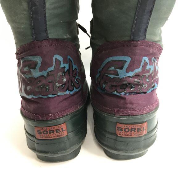 Sorel Винтажные 80-90-е Канада Длинные Снежные Сапоги с Внутренником WOS8 24.5-25.5 Зеленые Сапоги Обувь(ИСПОЛЬЗОВАЛ)