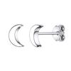 925 Sterling Silver Half Moon Stud Earring