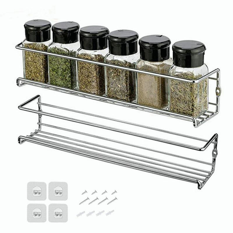 2/4PCS Hanging Kitchen Shelf Spice Shelf Wall-Mounted Kitchen Cupboard Doors