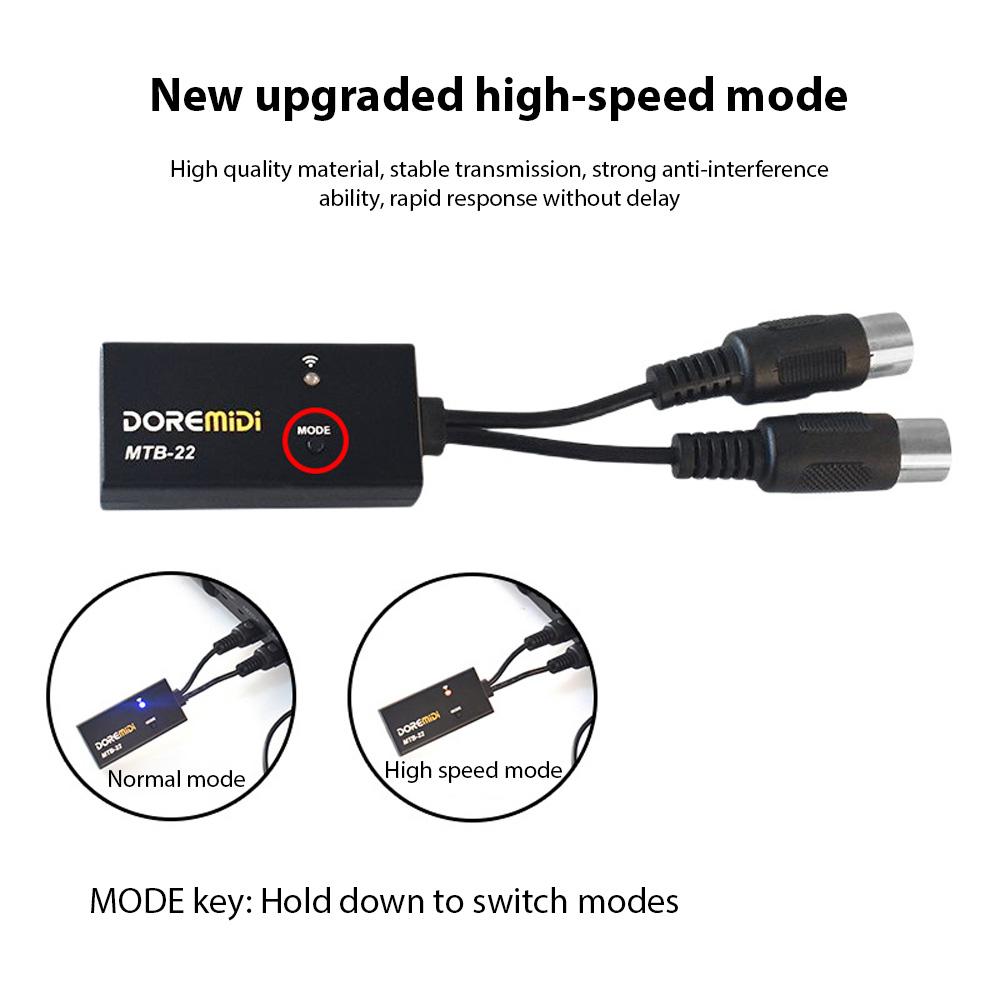5 Pin MIDI Adapter MIDI To Wireless BT 5.0 Adapter MIDI IN MIDI OUT Anti-interference MIDI Device