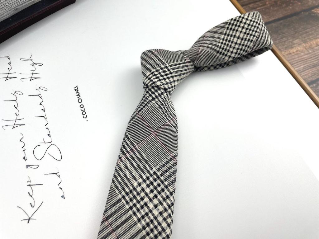 Men'S And Women'S Japanese Retro British 6Cm Narrow Tie Coffee Color Gray Blue Casual Grid, Get Married At Work