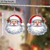 2D Flat Santa Claus Dangle Earrings, Lightweight Acrylic Material, Ideal for Party Gifts, Jewelry, and Christmas Gifts.