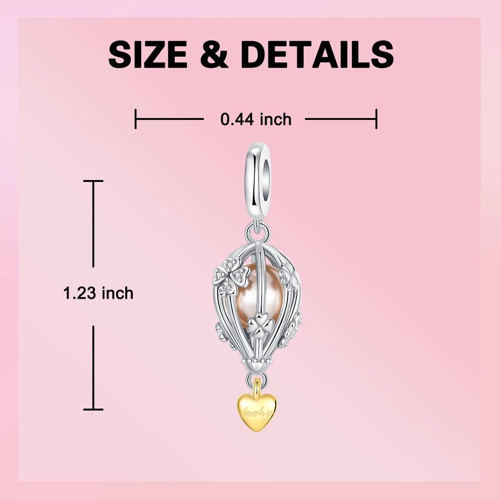 Copper Flower Birthday Gift Pendant Charms Beads Fit Original Bracelets Fine Diy Jewelry For Women Gift