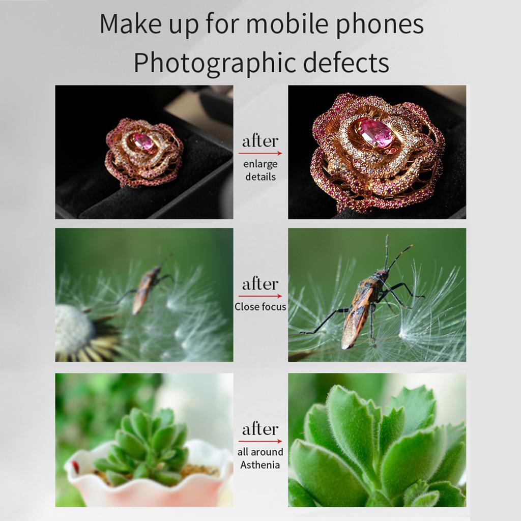 Cell Phone NaMacro Lens 30mm-120mm Smartphone Camera Lens No Distortion with Storage Box Replacement