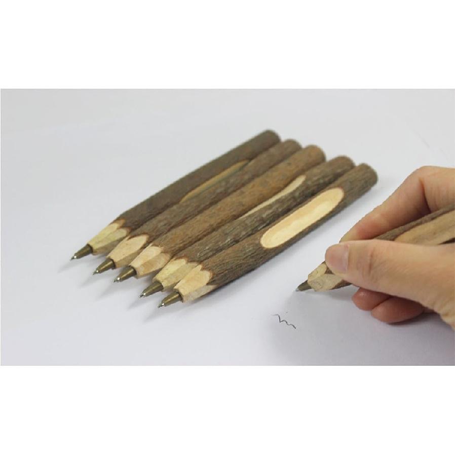 Handmade Wooden Ballpoint Pen Creative Original Ecological Wood Pen Long Style (about 6.7 inches, 17 cm) - 6 pcs
