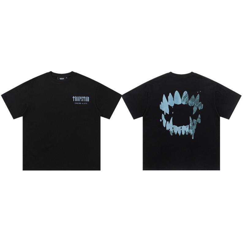 Cross-border new graffiti letter printing European and American street trendy brands loose and versatile casual men's and women's short-sleeved round