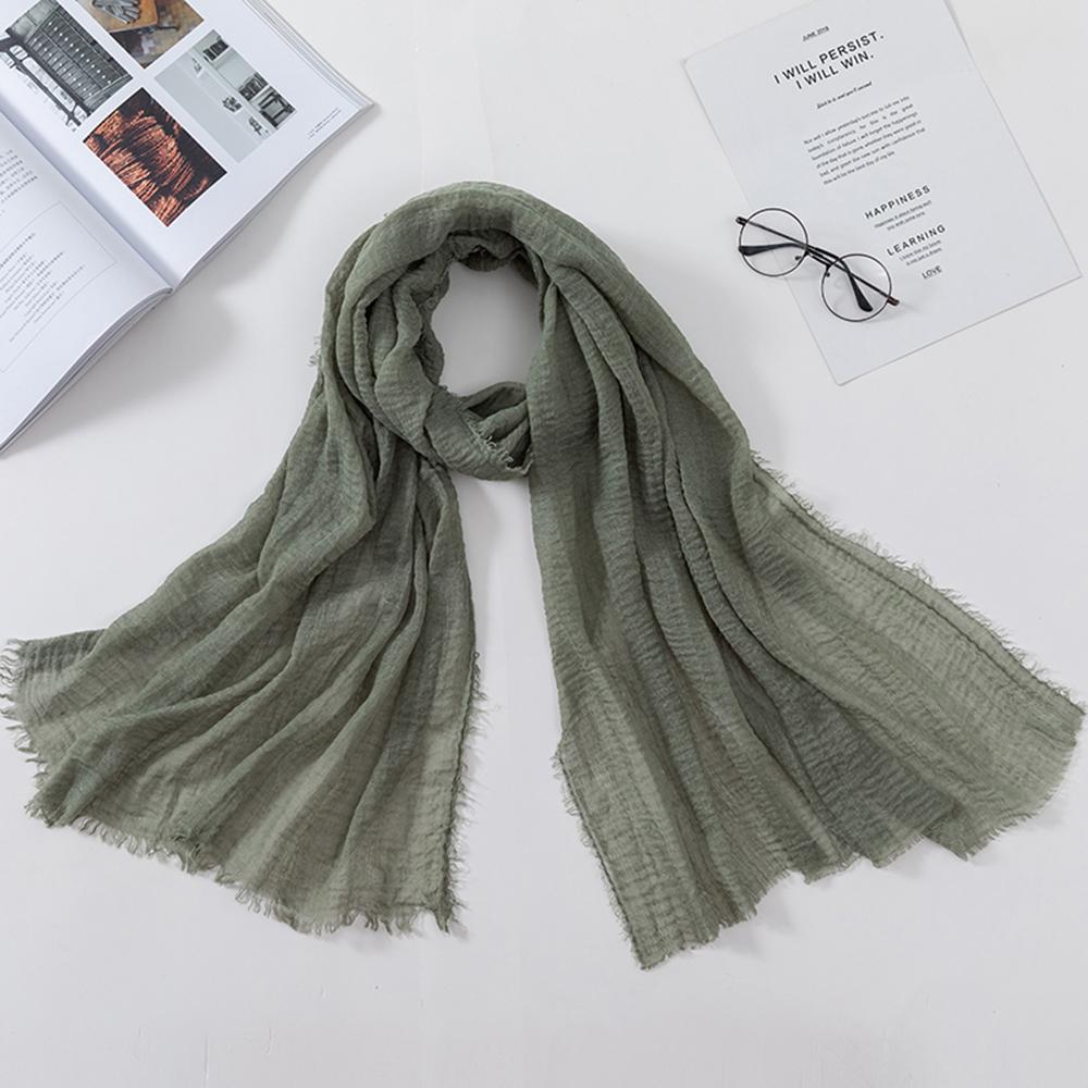 Muslim Fashion Women Crinkle Hijab Scarf Soft Solid Head Scarves Turban Shawls and Wraps Hijab Femme Musulman Kopftuch