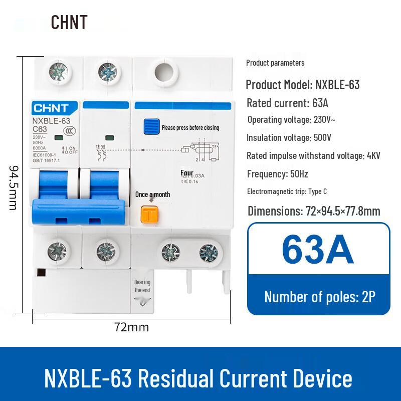 CHNT NXBLE-63 Residual Current Circuit Breaker