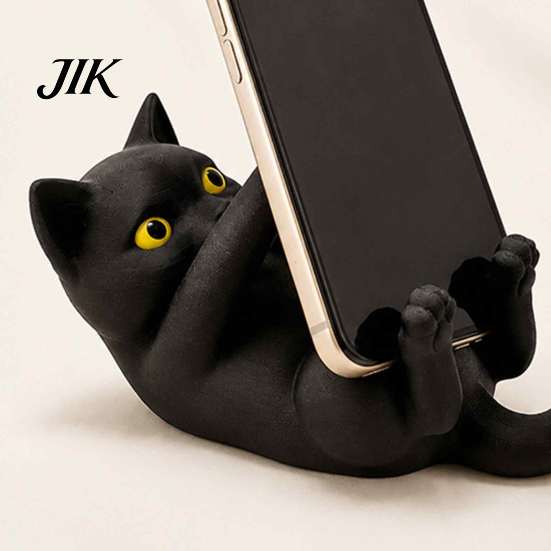 3D-печатный настольный держатель Кот Держатель для телефона, Лежащий котенок Подставка для мобильного телефона, Фигурка Офисные аксессуары для домашнего декора, Подарок Любителям Подставка для телефона