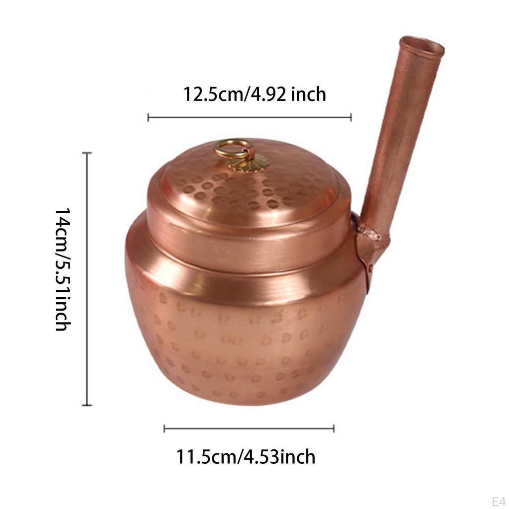 Copper Pot with Lid Single Person Nonstick Cookware Soup Stew Pan for