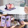 For iPhone 17 Pro Case TPU+PU Leather Wallet Phone Cover with Wrist Strap