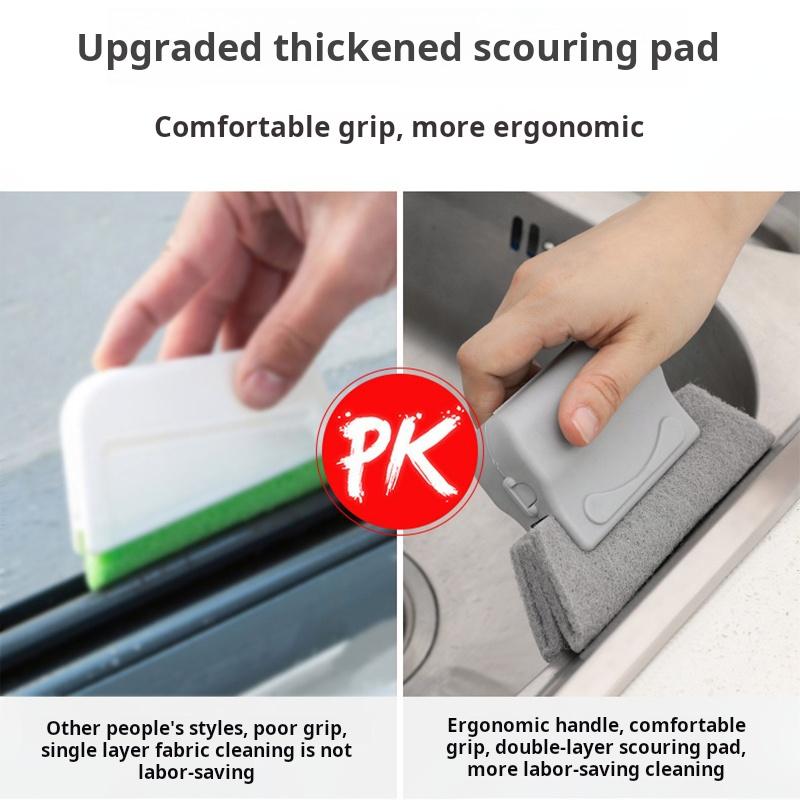 Fashion Hand-held Groove Brush Detachable Cleaning Cloth Household Window Slot Track Cleaning Clean Tool Sill Gap Brush Multifunctional