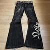 Y2K Street Retro Harajuku Embroidered Jeans Women's Stretch Micro Flared Pants Hot Girl Slim Straight Pants Gothic Hip Hop Pants