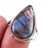 Natural Labradorite Gemstone 925 Solid Sterling Silver Jewelry Ring Size 9 L6p14
