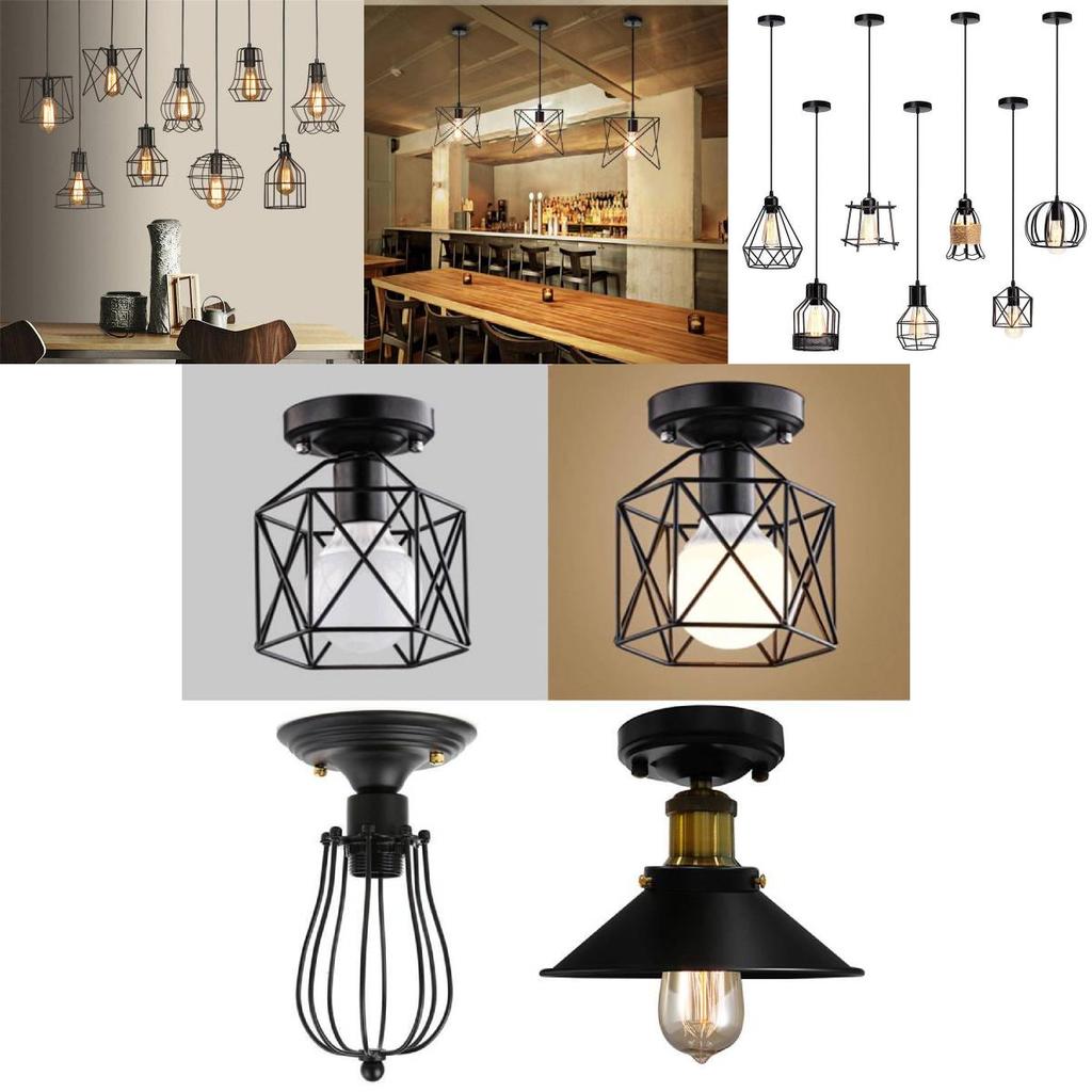 Винтажный индустриальный железный подвесной светильник Эдисона Креативный лофт бар клетка светодиодная лампа