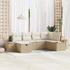 VidaXL 6-Piece Garden Sofa Set with Cushions Beige Poly Rattan 3359633
