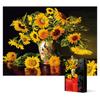 500-piece Jigsaw Puzzle - Peacock Vase with Sunflowers, Popular Korean Puzzle