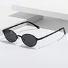 Metal Texture Oval Frame Sunglasses Women'S Advanced Sense Uv Protection Retro Personalized Sunglasses Men