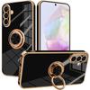 Protective Case - BOOLING - for Samsung Galaxy A26 5G - Scratch-resistant Silicone - Rotating Ring - Black