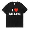 I Love MILFS I Heart Hot Moms Letter Printed T-shirts Summer Men Women Short Sleeve Casual T Shirt Harajuku Fashion Tee Shirts