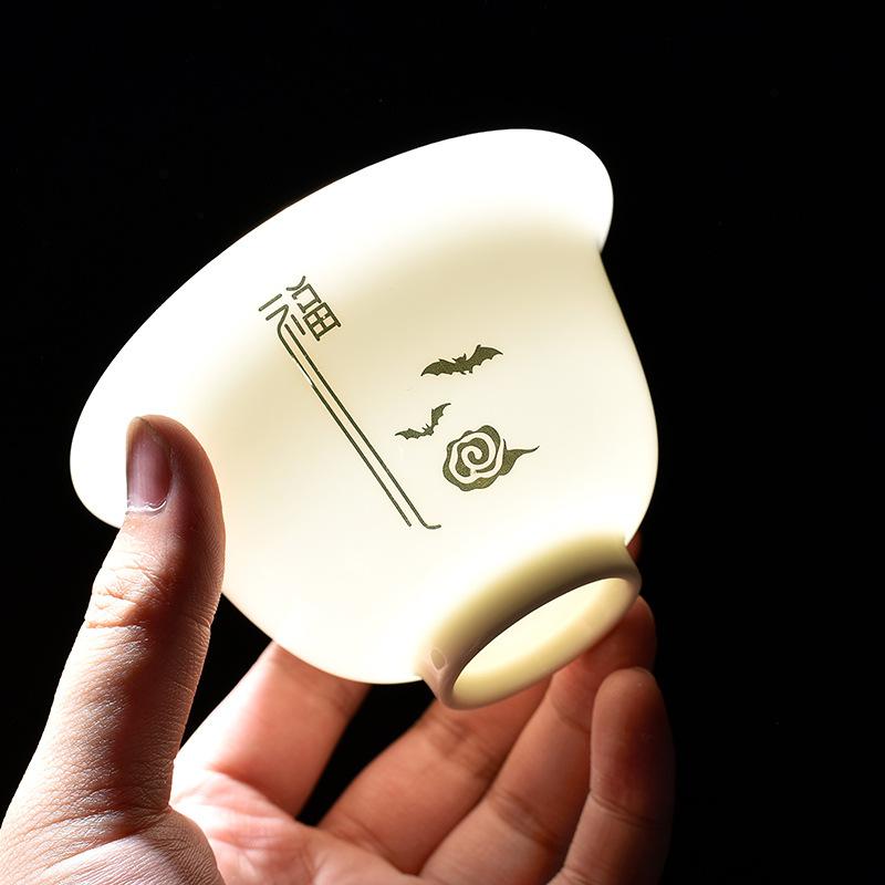 Нефритовый набор с чашей мастера в китайском стиле Jingzi Белая фарфоровая чаша для кунг-фу