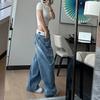 Vintage Y2k Jeans Women Baggy Kpop Gyaru Streetwear Wide Blue Denim Pants Harajuku Korean Acubi Fashion High Waist Jeans