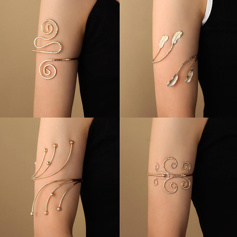 Popular Accessories Hollow Out Geometric Pattern Bracelet Leaf Butterfly Arm Chain