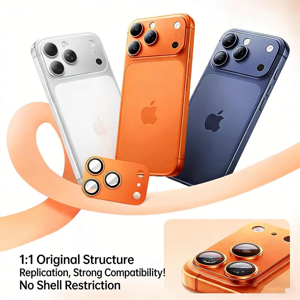 SAMZHE for iPhone 17 Pro /Pro ProMax Lens Protector Full Coverage Anti-Burst Film Lens Protector Aluminum Alloy Integrated Lens 4