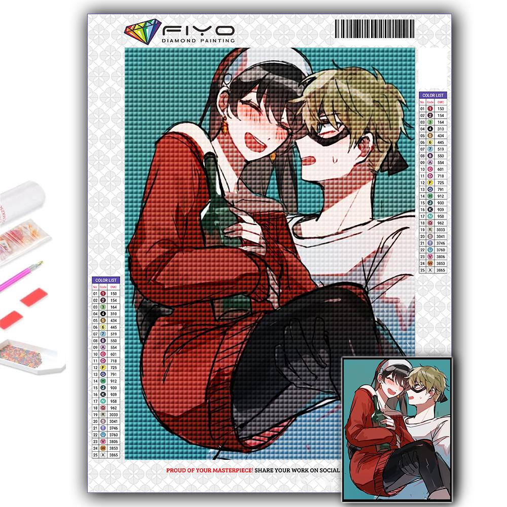 5D Diy Алмазная картина Аниме Плакат Шпионская семья Вышивка крестиком Полный Алмазная вышивка Мозаика