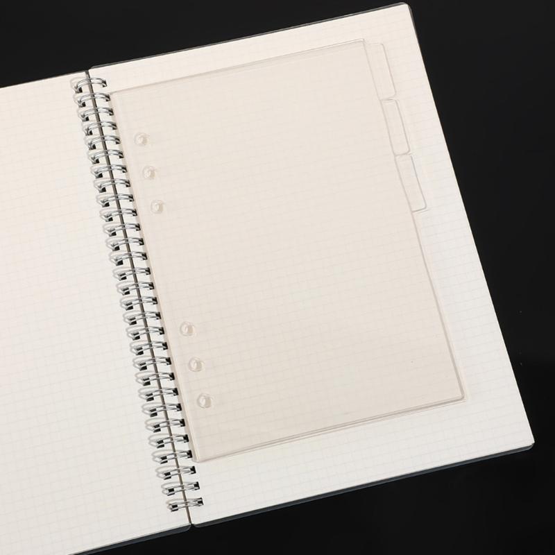 6Pieces 6 Hole Punched Binder Dividers Clear Acrylics Binder Dividers for 6 Rings Binders Journal Notebook Planner