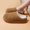 Модные парные хлопковые тапочки 2025 Женские осенне-зимние домашние теплые плюшевые тапочки для помещений Легкие удобные модные тапочки на платформе
