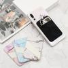 Marble Pattern Self-Adhesive Mobile Phone Card Holder with Strap