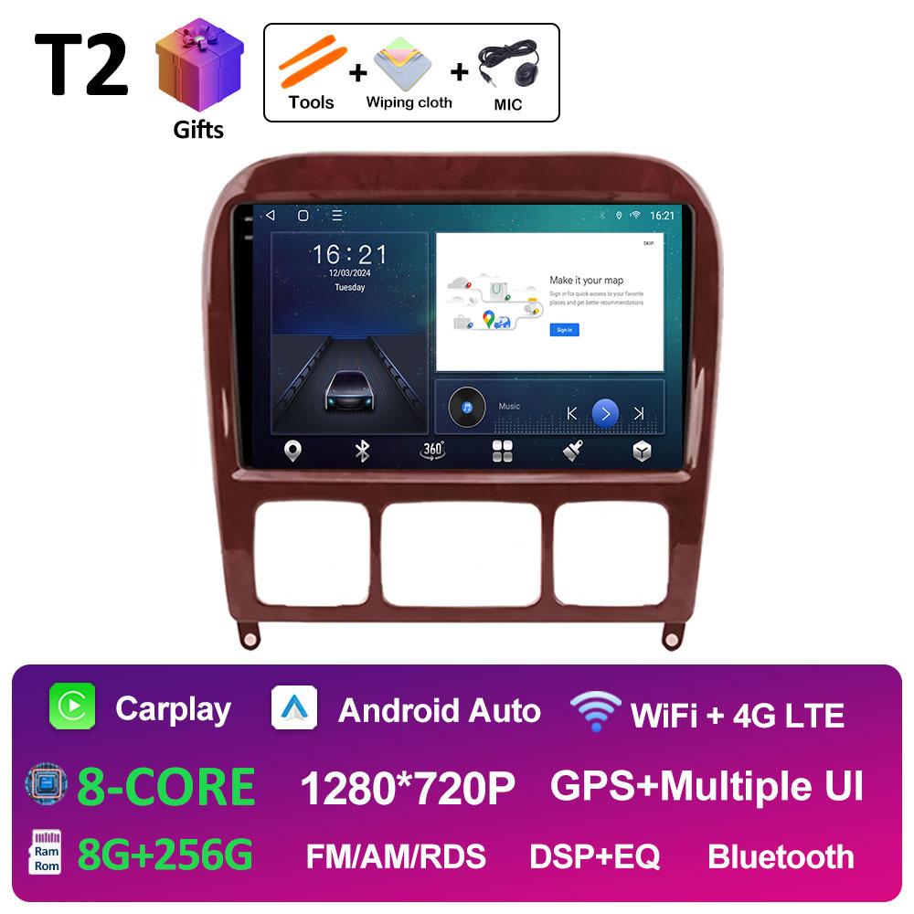 9-дюймовый Android 14 для Mercedes Benz S Class W220 S280 S320 S350 S400 S430 S500 S600 AMG 1998 - 2002 2003 2004 2005 Головное устройство BT
