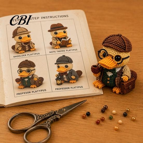 Craft Kit for Adults 3D Beaded Platypus DIY Kit, Tiny Animal Crafting Set, Bead Making Sculpture Adults, Creative Beading Decoration, Birthday