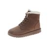 Women's Winter Ankle Boots with Round Toe Lace-up Cotton Shoes Flat Snow Boots Plush Lined Warm Women's Boots
