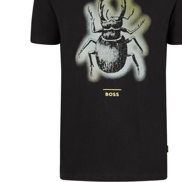 HUGO BOSS T-Shirts Men's Black Crew Neck Moderate Straight Fit 50481918-001