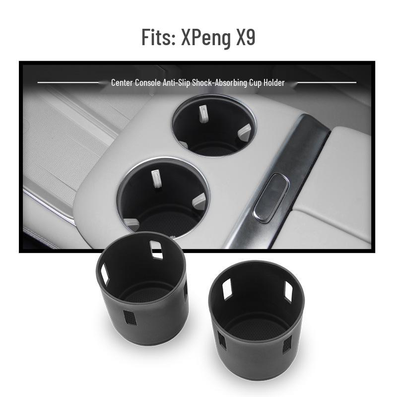 Xiaopeng X9 24-25 Center Console Cup Holder Cover - Non-Slip Interior Decoration Accessory