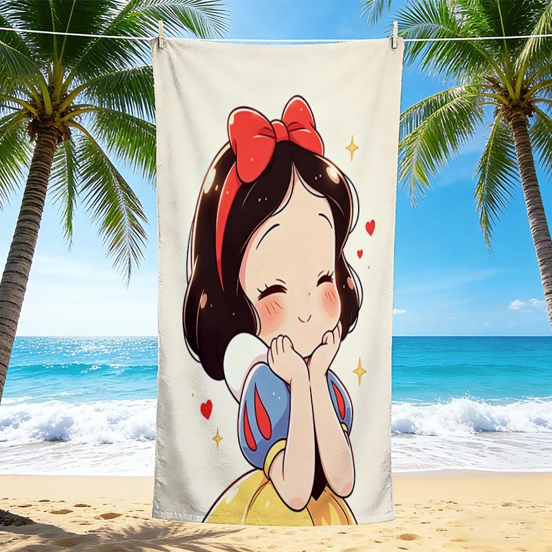 1Pc Princess Snow White'S Sweet Moment Beach Towel, Quick Dry, Multi-Use for Beach Pool Gym Yoga Home Travel, Christmas, Halloween, Xmas Gift