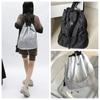 Large Capacity Drawstring Mesh Backpack Lightweight Solid Color Knapsack Fashion   For Lady