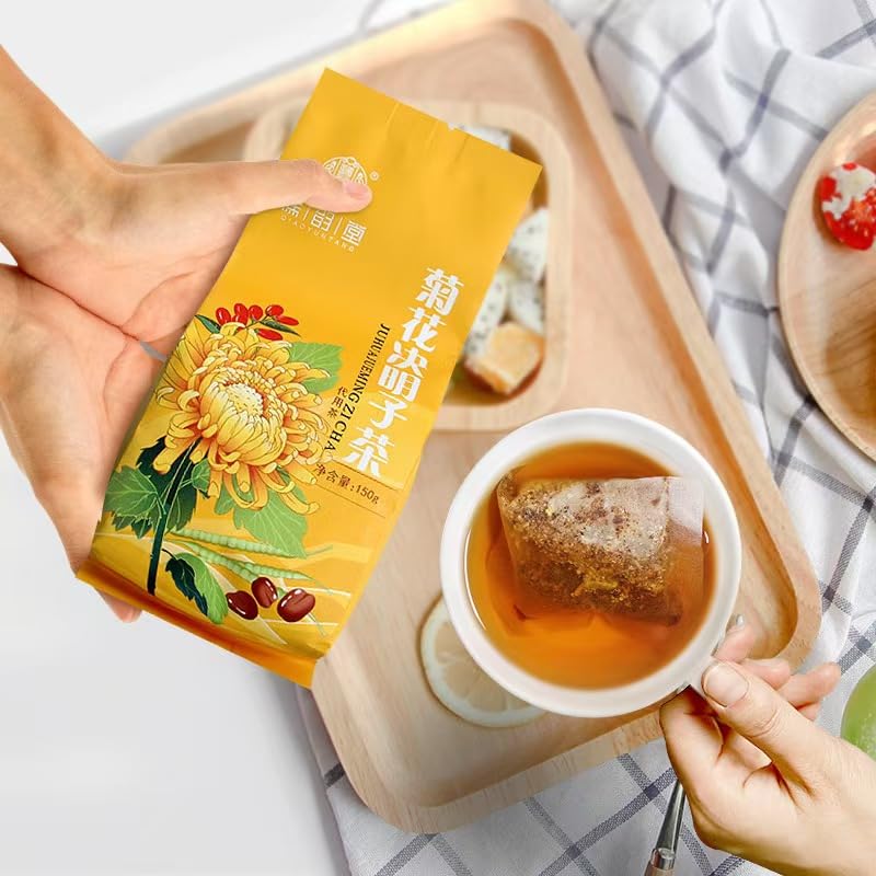 JINQI Хризантема Акико Цветок хризантемы Ketsumeishi Комбинированный травяной травяной Hojihabu Здоровье Здоровый натуральный чай без добавок в пакетиках x Чай,