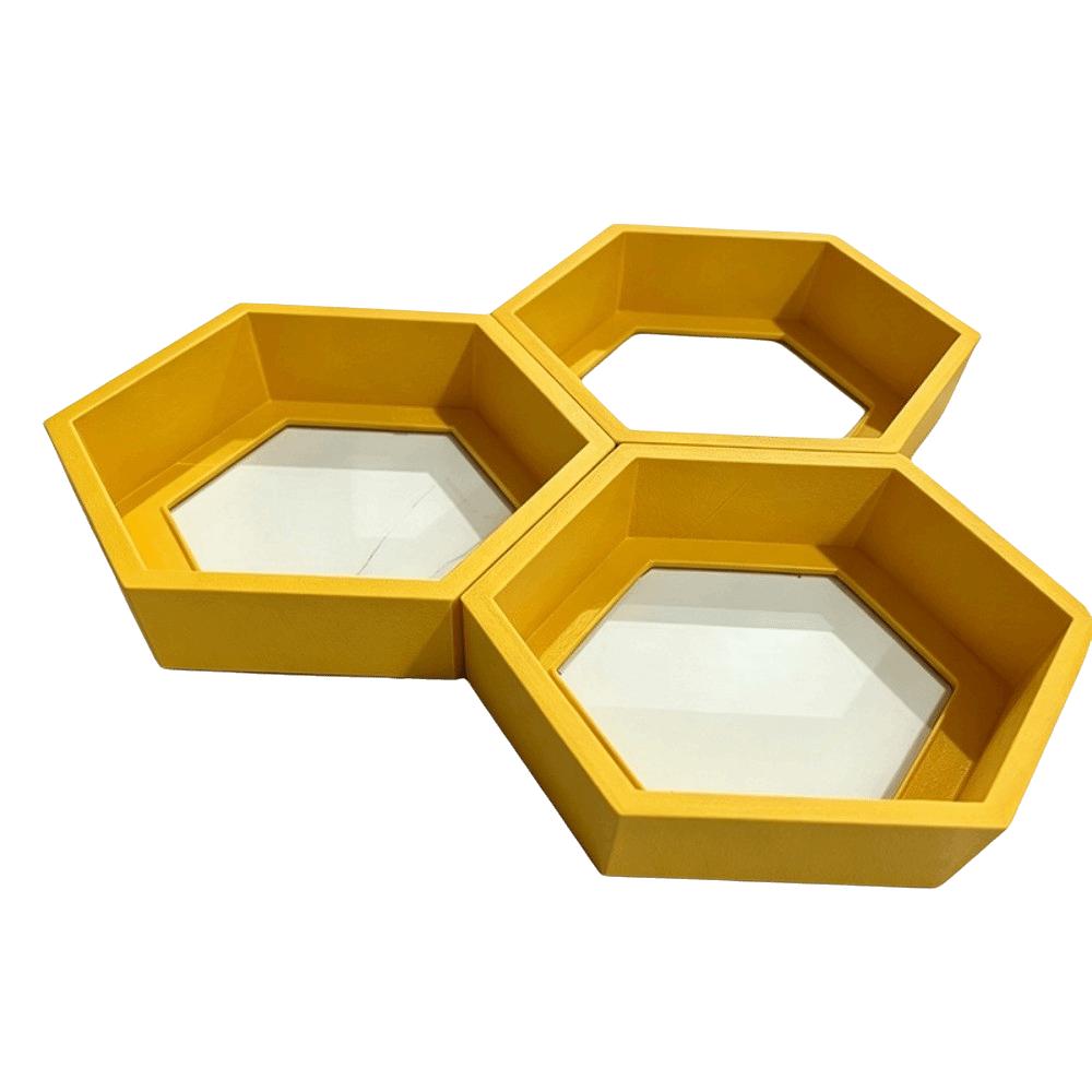 3PCS Small Hexagonal Suspended Storage Rack Nordic Style Hexagonal Floating Shelves Living Room