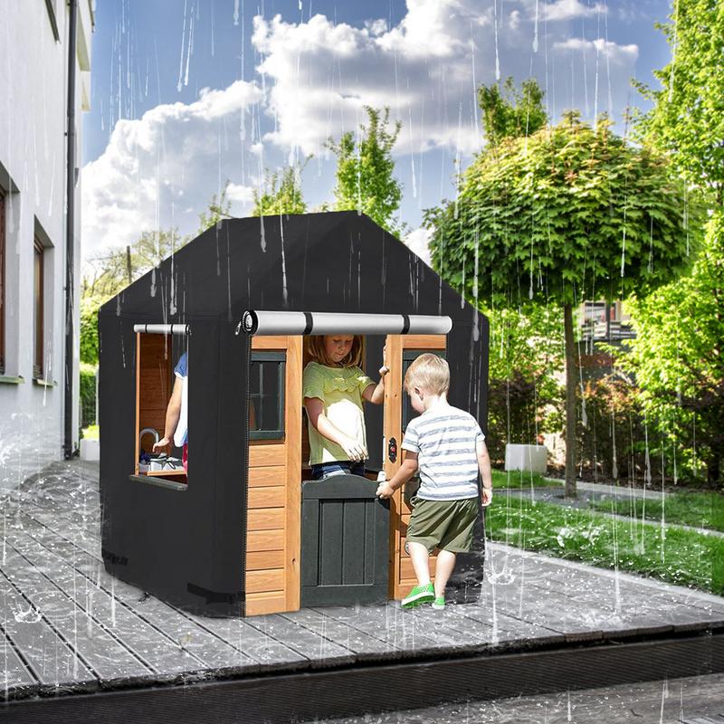 Backyard Playhouse Cover Waterproof And Sun Protection Cover All-Weather Protector 420D Oxford Fabric Cover For Garden Cottage