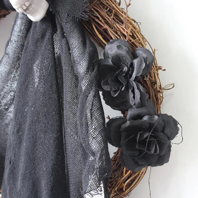 Украшение дома для Хэллоуинской вечеринки, черно-белая гирлянда с привидениями, настенные подвесные украшения, реквизит для украшения дома для вечеринки, новинка 2024