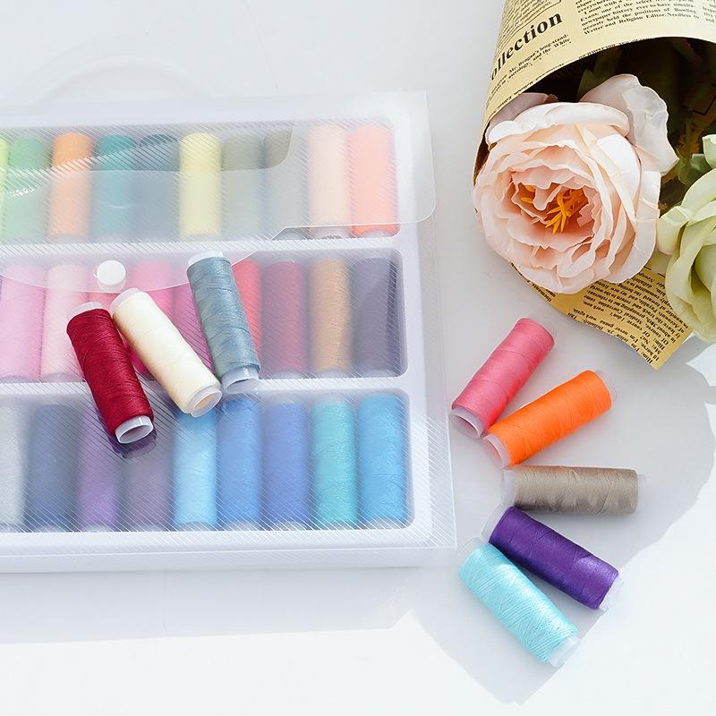 39-Color Portable Sewing Kit: Household 402 Polyester Thread for Hand Sewing with Small Spools.
