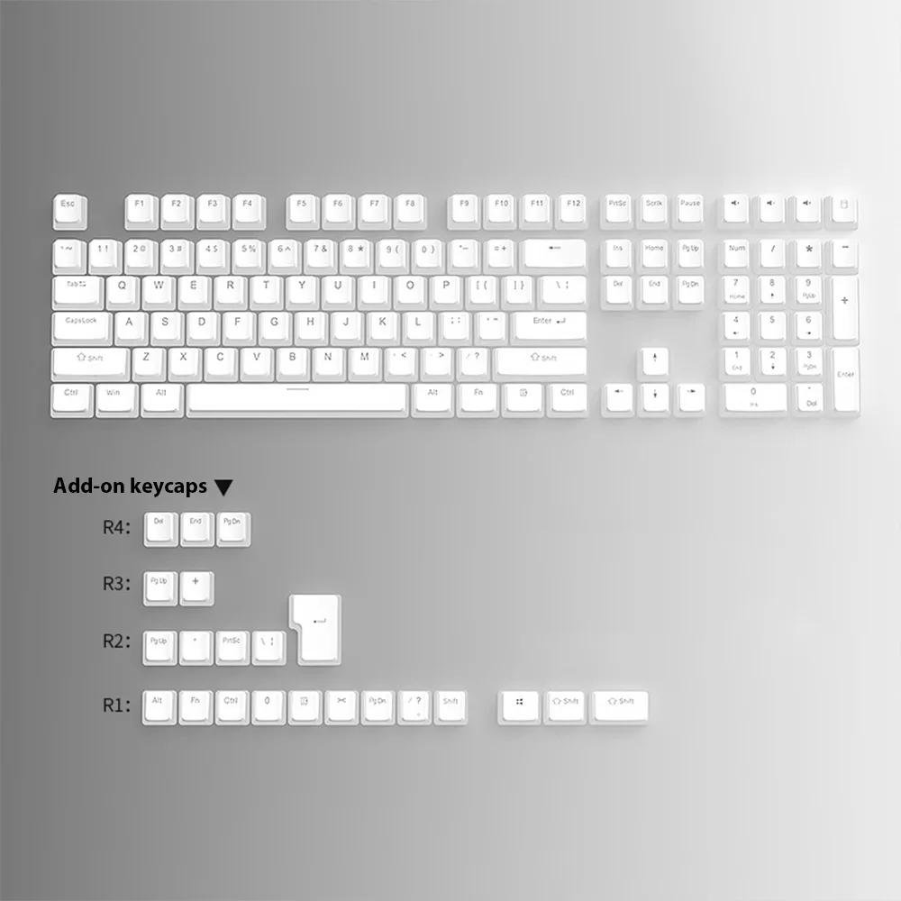 Xiaomi 129 Keys Pudding Keycaps PBT Double Shot RGB Gaming Keyboard Keycaps For 61 68 84 87 96 98 100 104 108 Keys Mechanical Keyboard