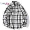Cozy Up High Street Plaid Cardigan Shirts for Men Hip Hop Loose Jacket 2025 Vintage Double Pockets Designer Couple Travel Casual Shirt