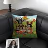 TThe LittleE Mole Cartoon Cushion Cover Natural Linen Organic Fabric DoubleSided Printing Sofa Home Decor Gift Pillow Case
